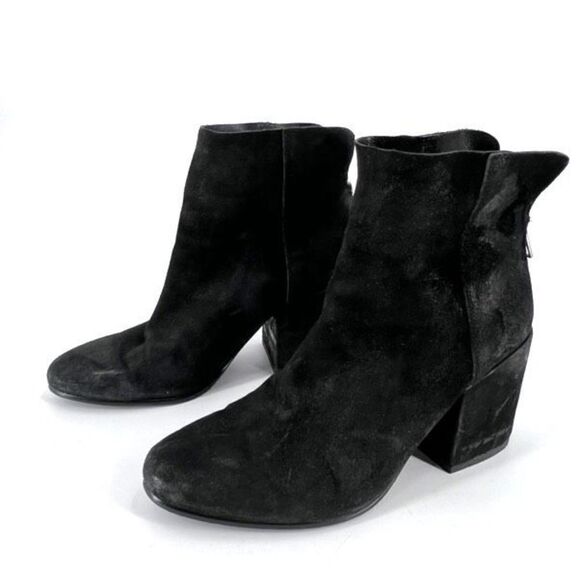 Lucky Brand Women's Suede Leather Almond Toe Back Zip Ankle Boots Black Size 7M - Picture 1 of 10